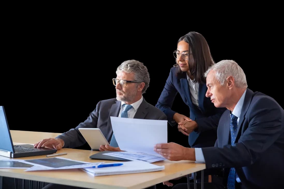 Professional team meeting in a modern office